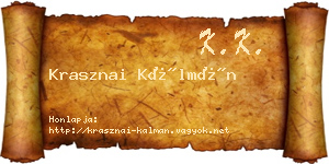 Krasznai Kálmán névjegykártya