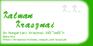 kalman krasznai business card